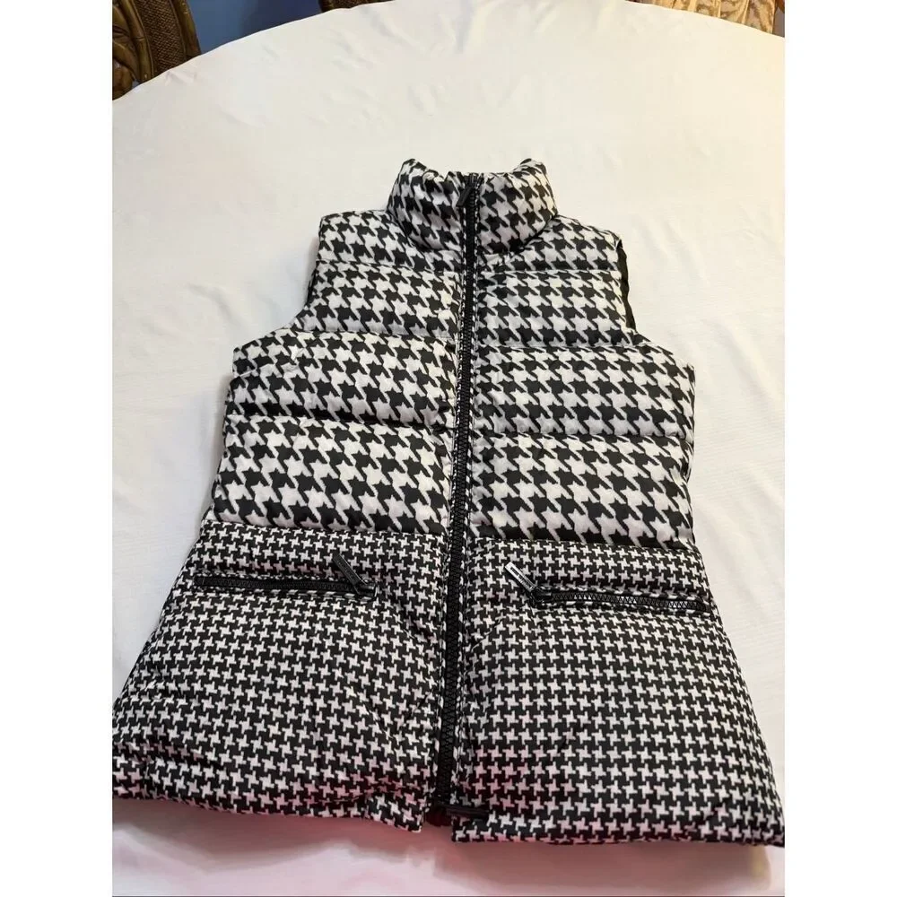 Michael Kors Houndstooth Puffer Vest Women’s Size XS